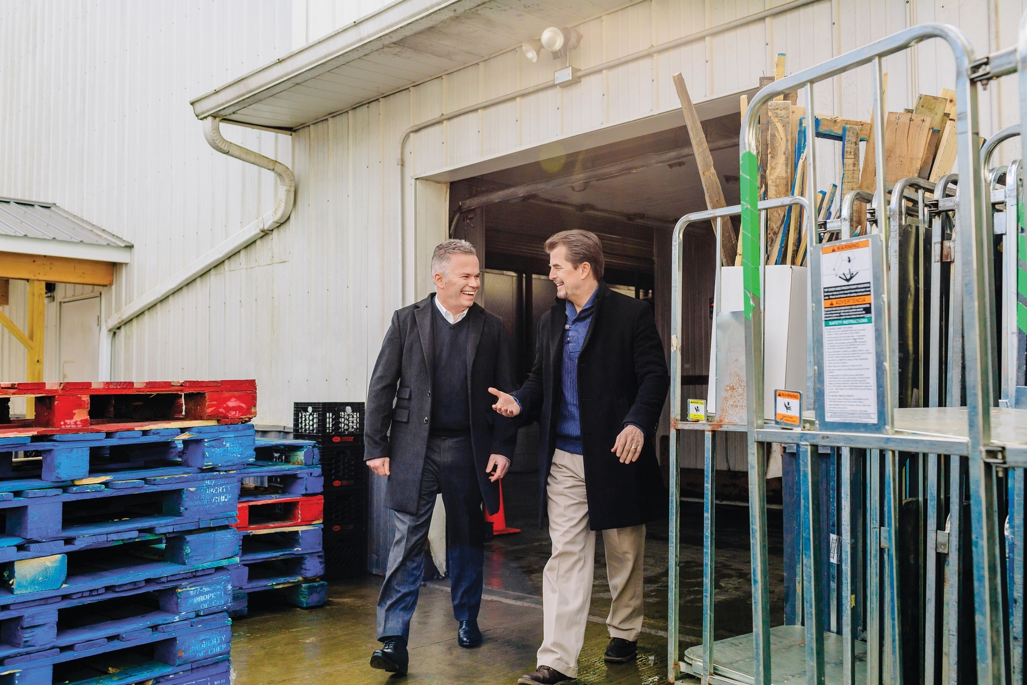 Men Walking Out of Garage