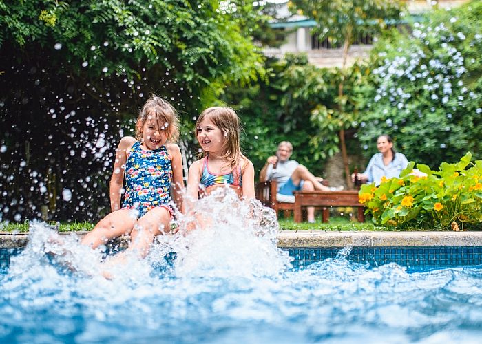 girls in pool
