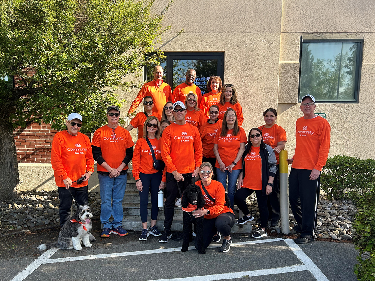 Community Bank volunteers in front of Cancer Wellness Center of NEPA