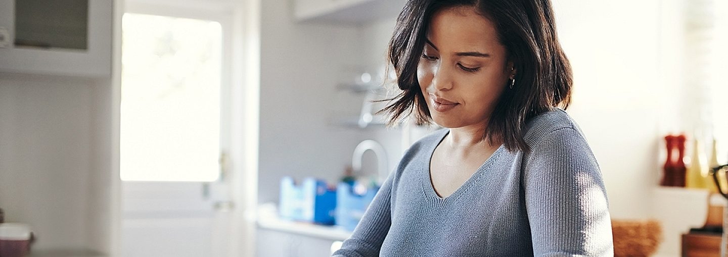 Woman making dinner