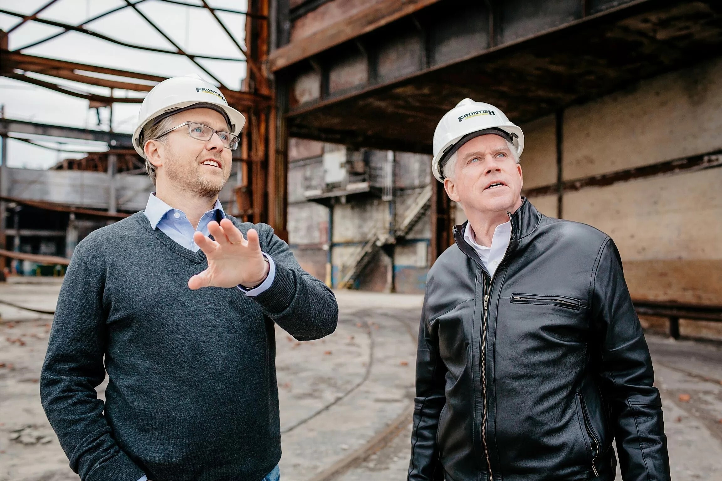 Two guys on construction site