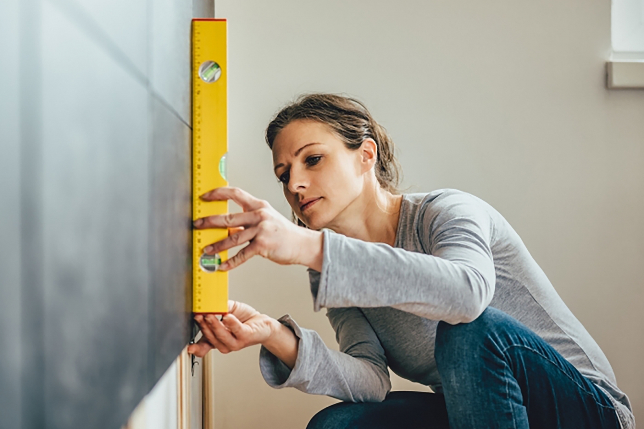 Woman measuring