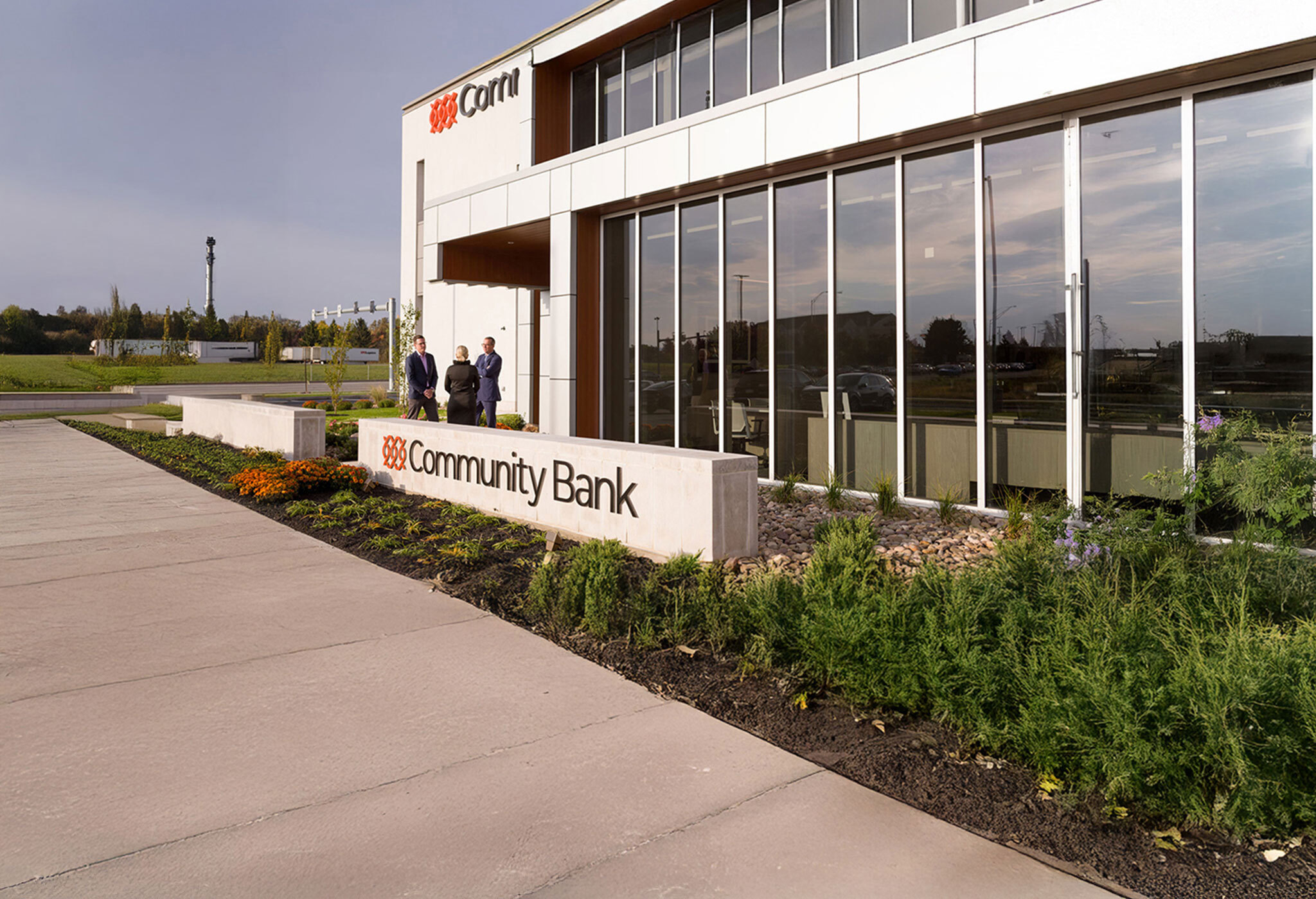 Front entrance of Community Bank building