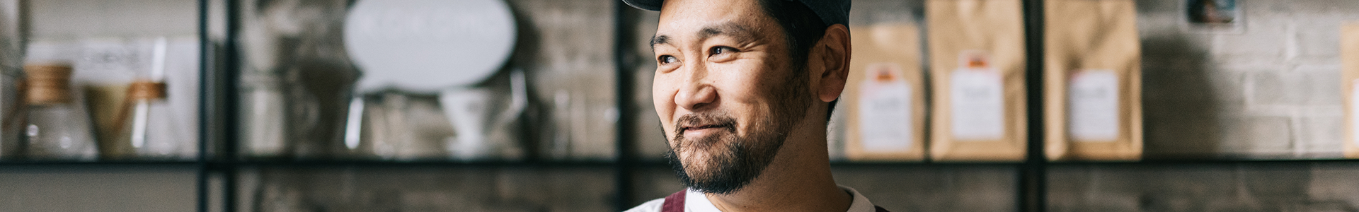 Man standing working coffee